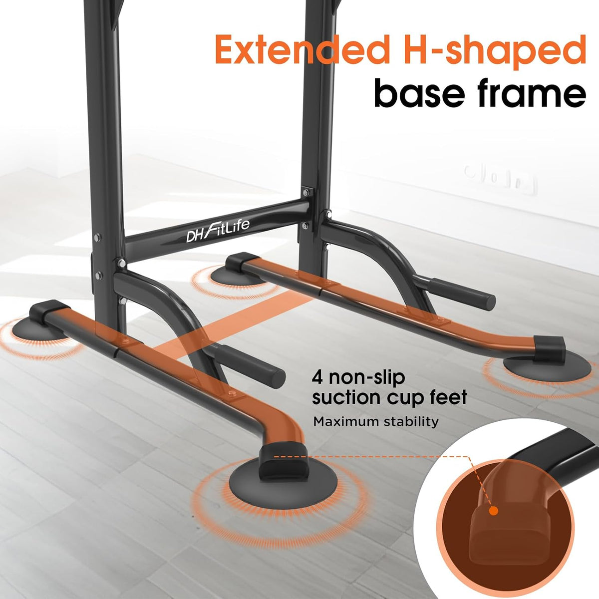 Freestanding Power Tower Dip Station with 150kg Capacity & Pull-Up Bar