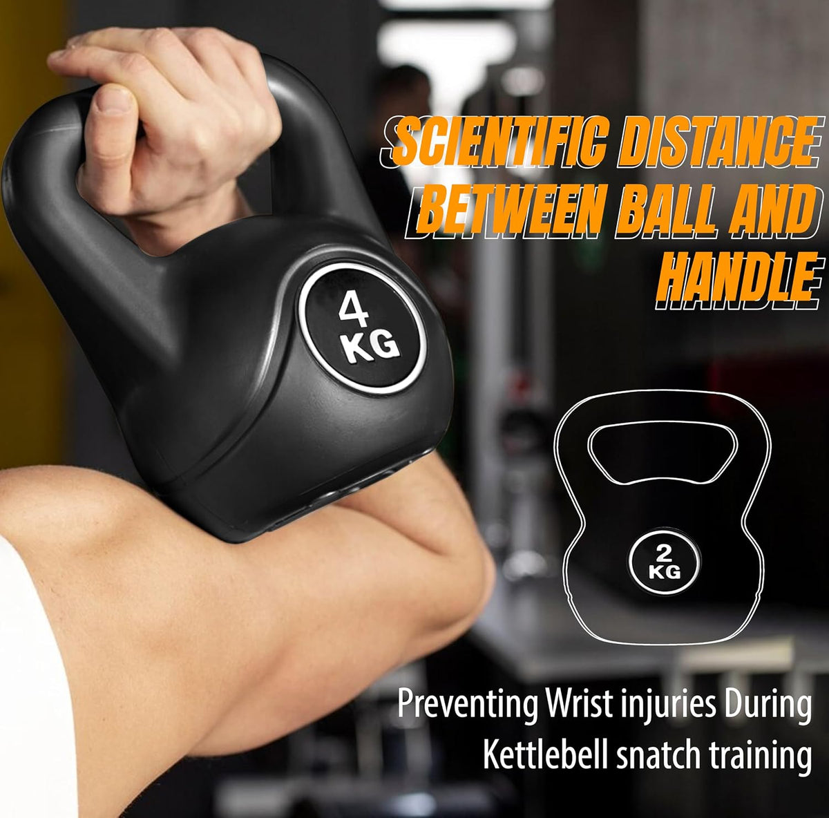 Heavy-Duty Vinyl Kettlebell with Wide Grip & Flat Base